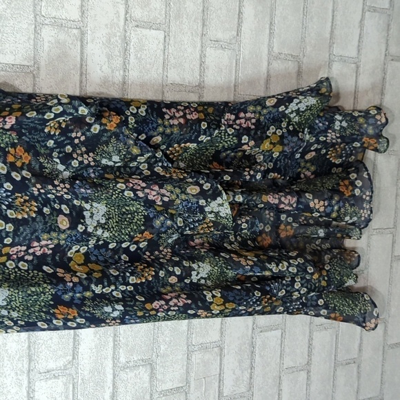 Miss Me Navy Microfloral Tank Cold Shoulder Wrap High-low Dress Size Small - Picture 5 of 7
